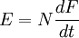 E=N \frac{dF}{dt}